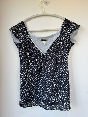 J. Crew Black & White Polka Dot Blouse